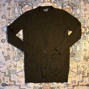 Vince Green cashmere cardigan sweater button front staple spring women’s small